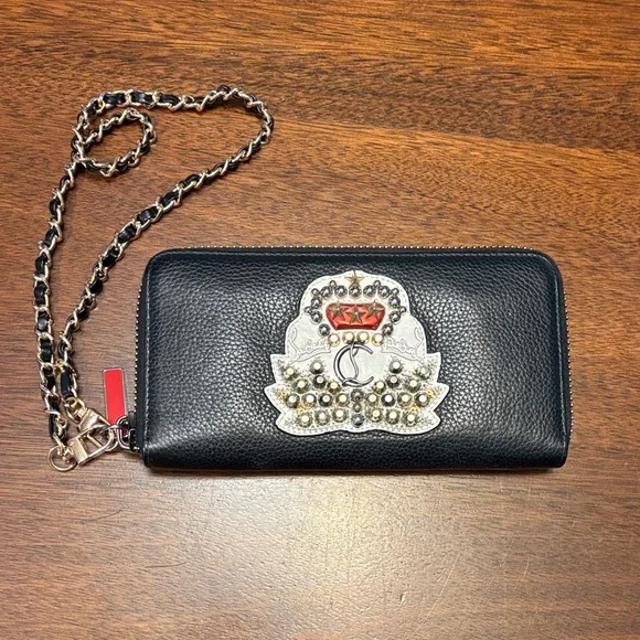 Christian Louboutin Black Wallet with Embellishments - Picture 1 of 11